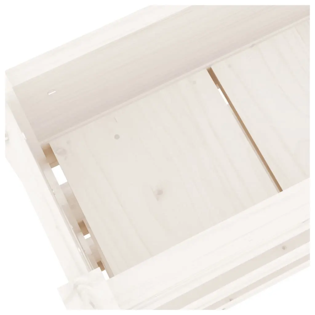 Garden Planter White Raised Bed 112x25x104.5 cm 3 Flower Boxes Pine Wood