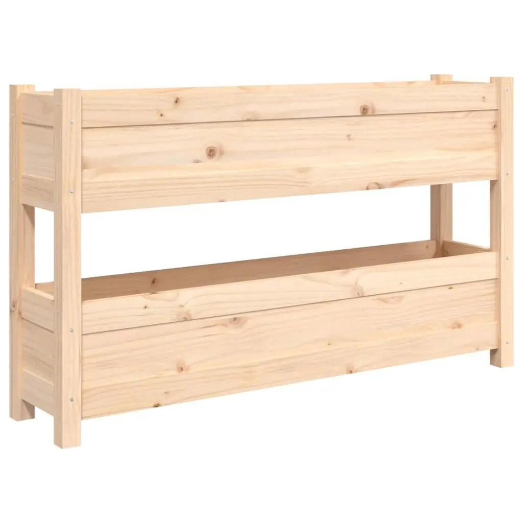 Wooden Planter Box Solid Pine 112x25x66 cm Raised Bed for Flower Vegetable Garden