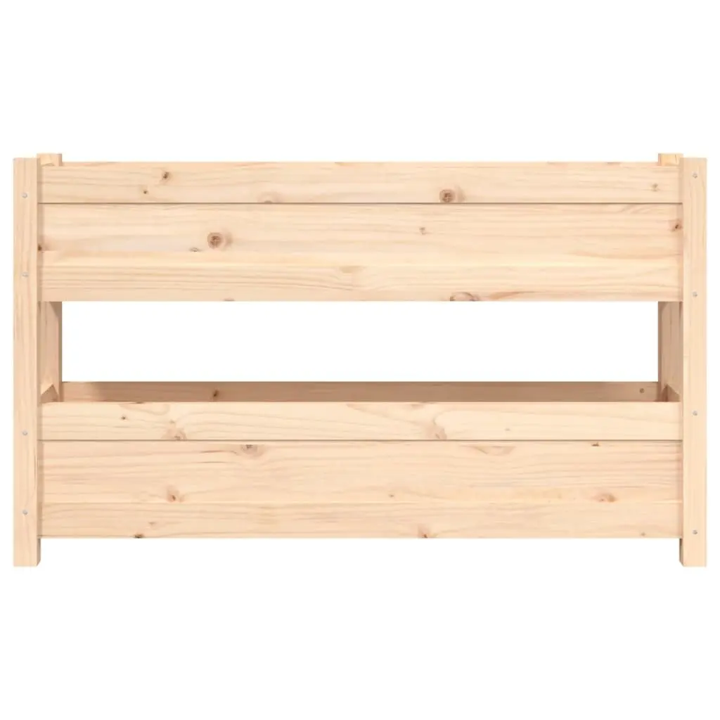 Wooden Planter Box Solid Pine 112x25x66 cm Raised Bed for Flower Vegetable Garden