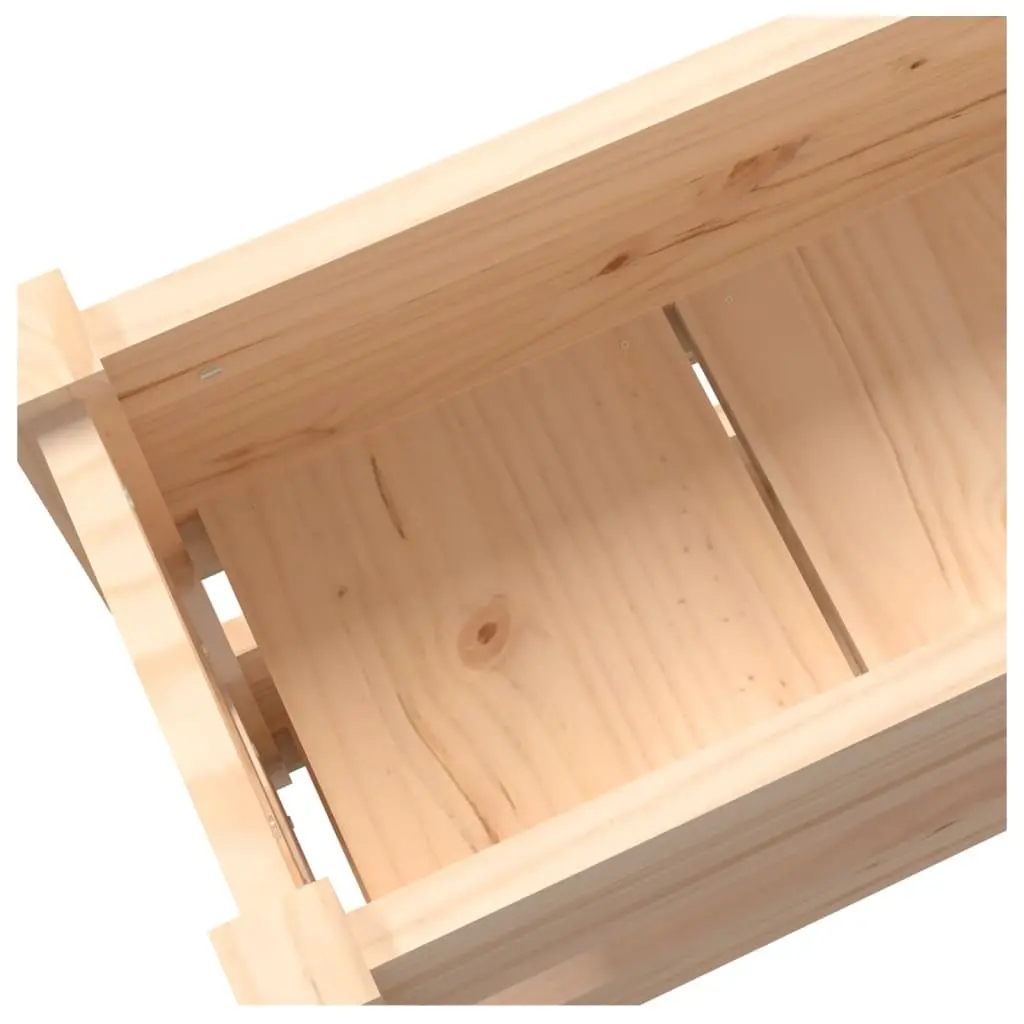 Wooden Planter Box Solid Pine 112x25x66 cm Raised Bed for Flower Vegetable Garden