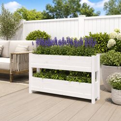 Your Perfect Outdoor Companion: Wooden Planter with 2 Boxes