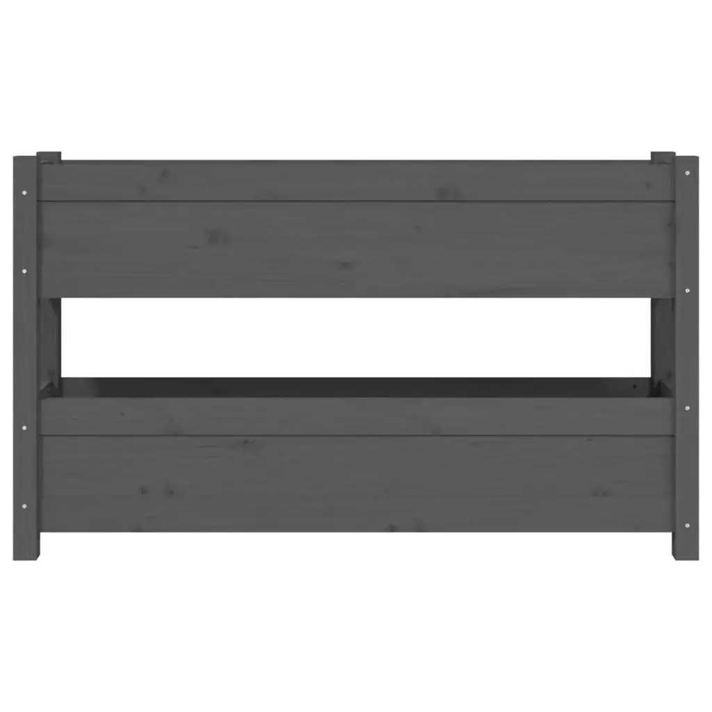 Wooden Planter Box Grey Two Flower Boxes 112x25x66 cm