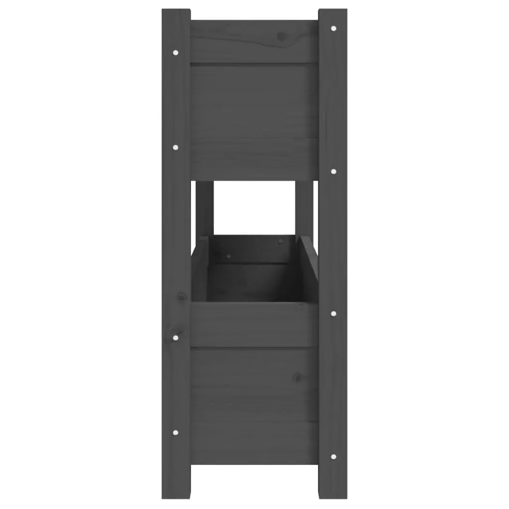 Wooden Planter Box Grey Two Flower Boxes 112x25x66 cm