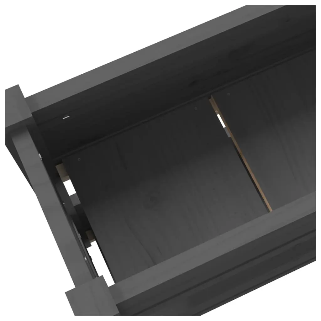 Wooden Planter Box Grey Two Flower Boxes 112x25x66 cm