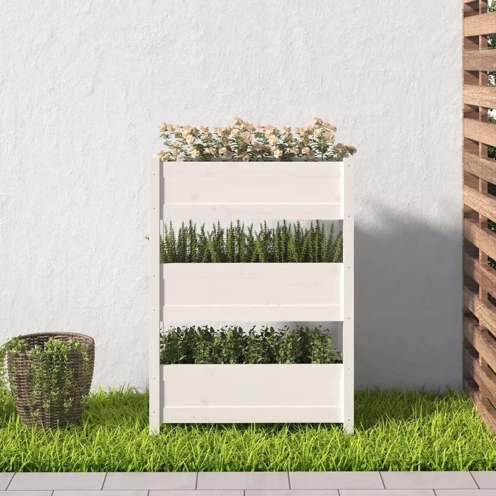 White Wooden Planter Box