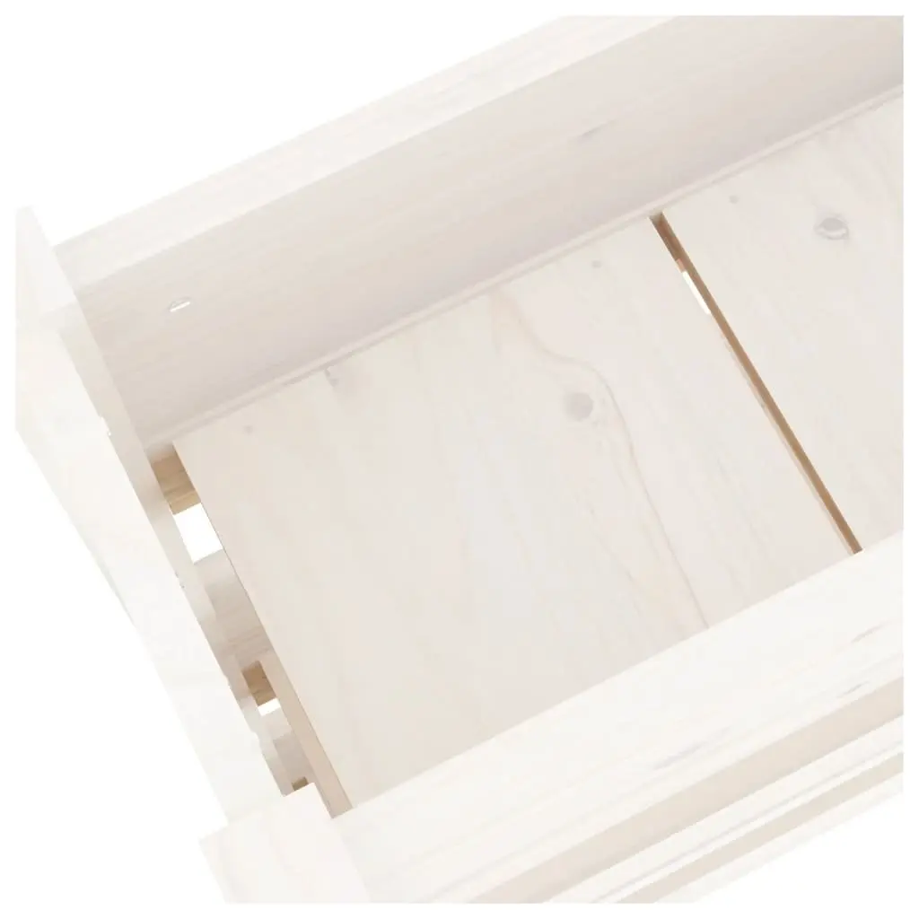 White Wooden Planter Box