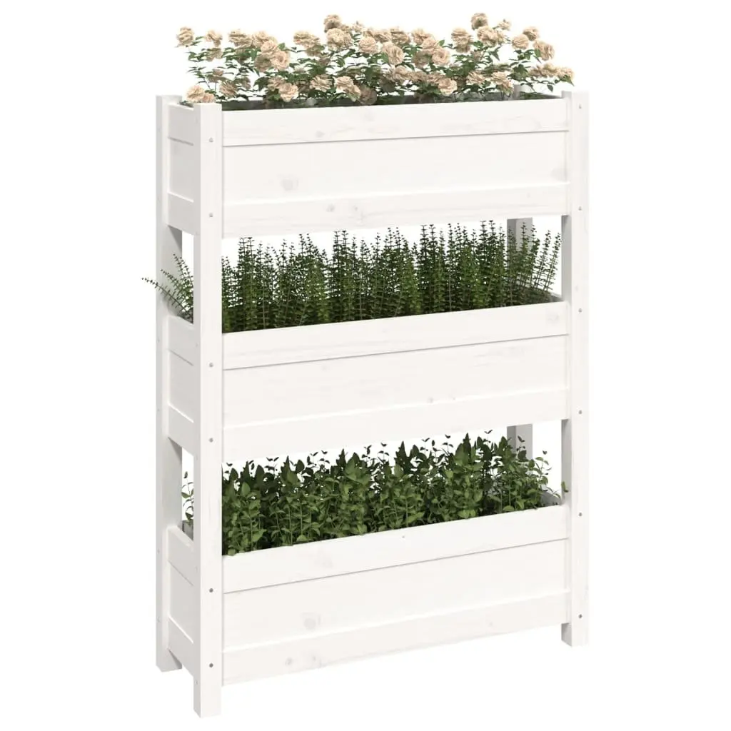 White Wooden Planter Box