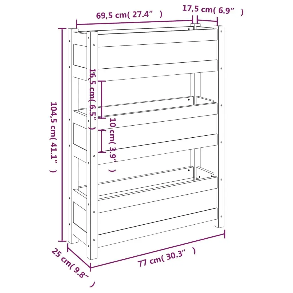 White Wooden Planter Box