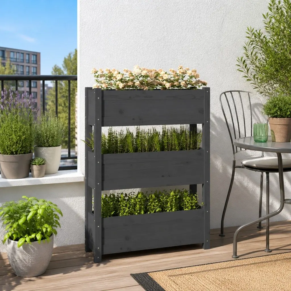 3-Tier Wooden Planter Box