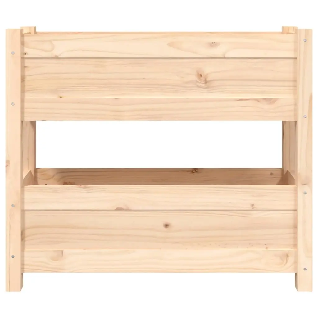 Wooden Planter Raised Garden Bed 2 Flower Boxes Brown 77 x 25 x 66 cm