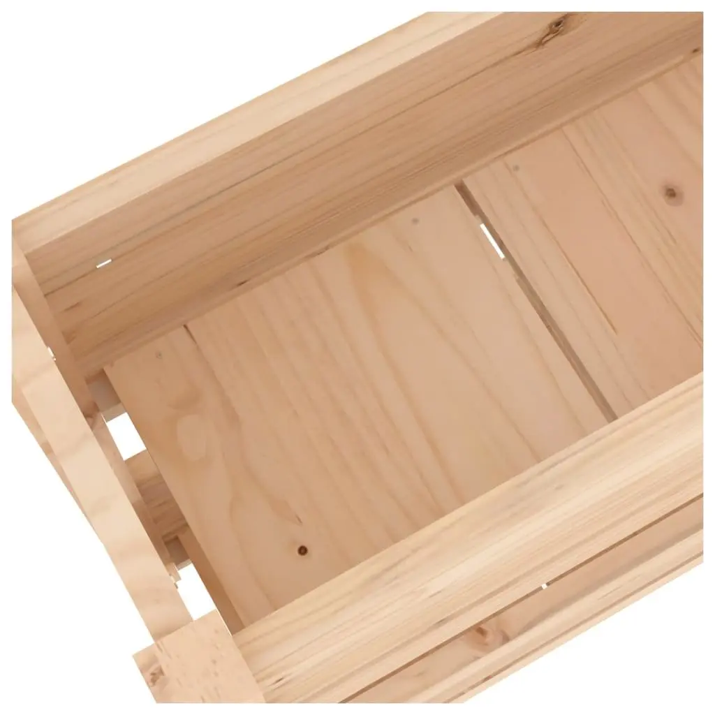 Wooden Planter Raised Garden Bed 2 Flower Boxes Brown 77 x 25 x 66 cm