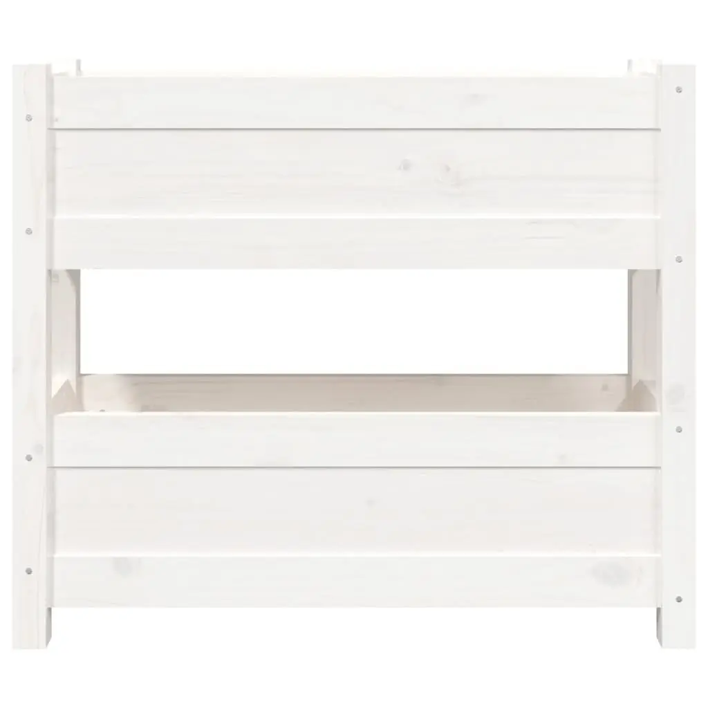 Wooden Planter Twin Flower Boxes White 77x25x66 cm