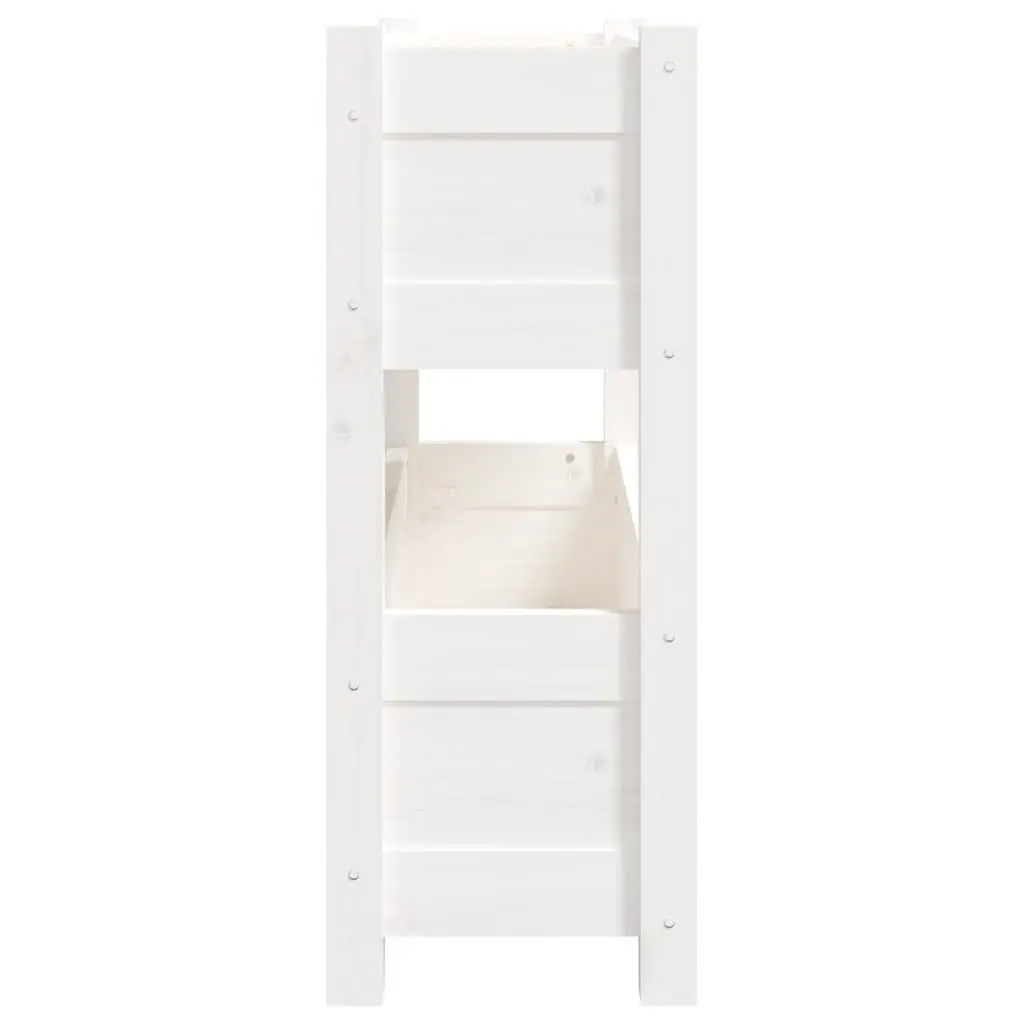 Wooden Planter Twin Flower Boxes White 77x25x66 cm