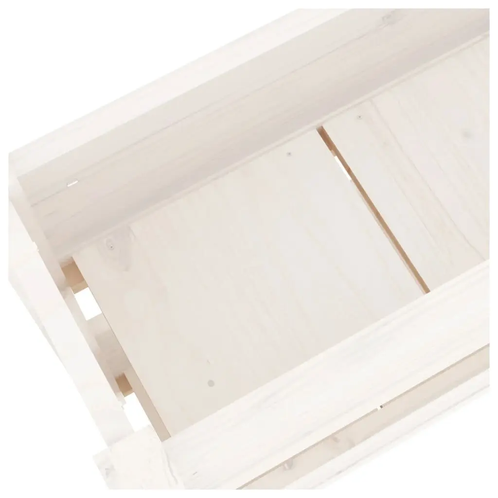Wooden Planter Twin Flower Boxes White 77x25x66 cm