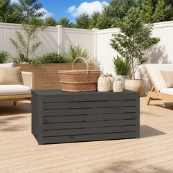 User-Friendly Grey Solid Wood Garden Storage Box