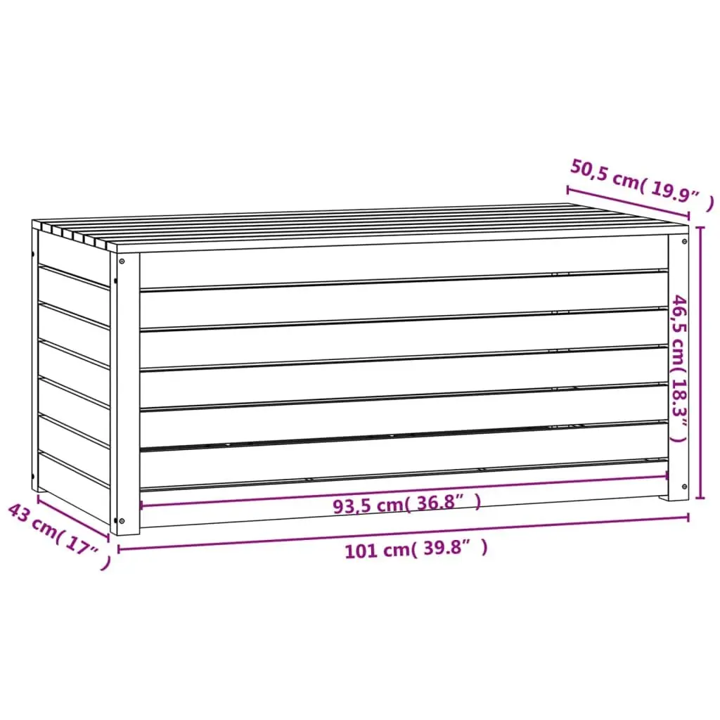 Outdoor Garden Storage Box Black Solid Wood Pine Deck Box with Lid