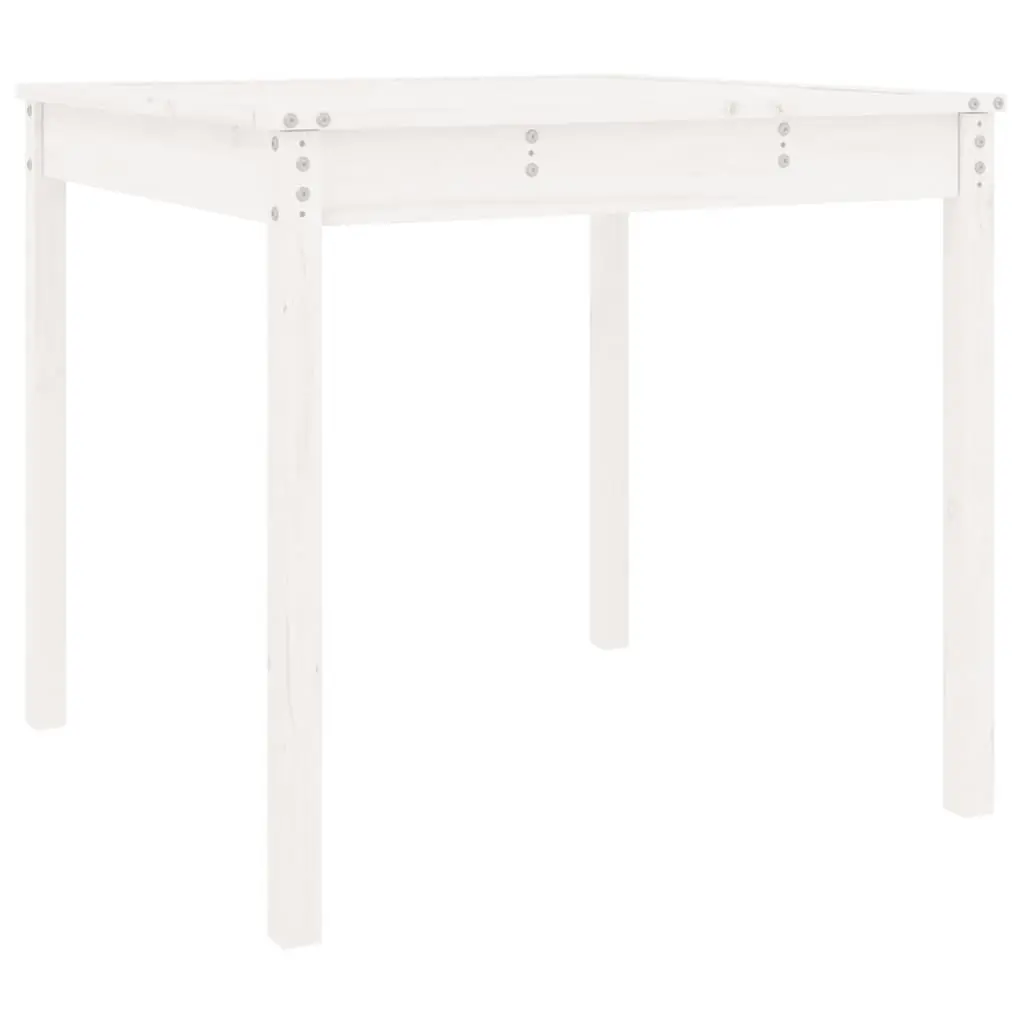 Garden Table White Solid Wood Pine 82.5x82.5x76 cm Outdoor Patio Furniture