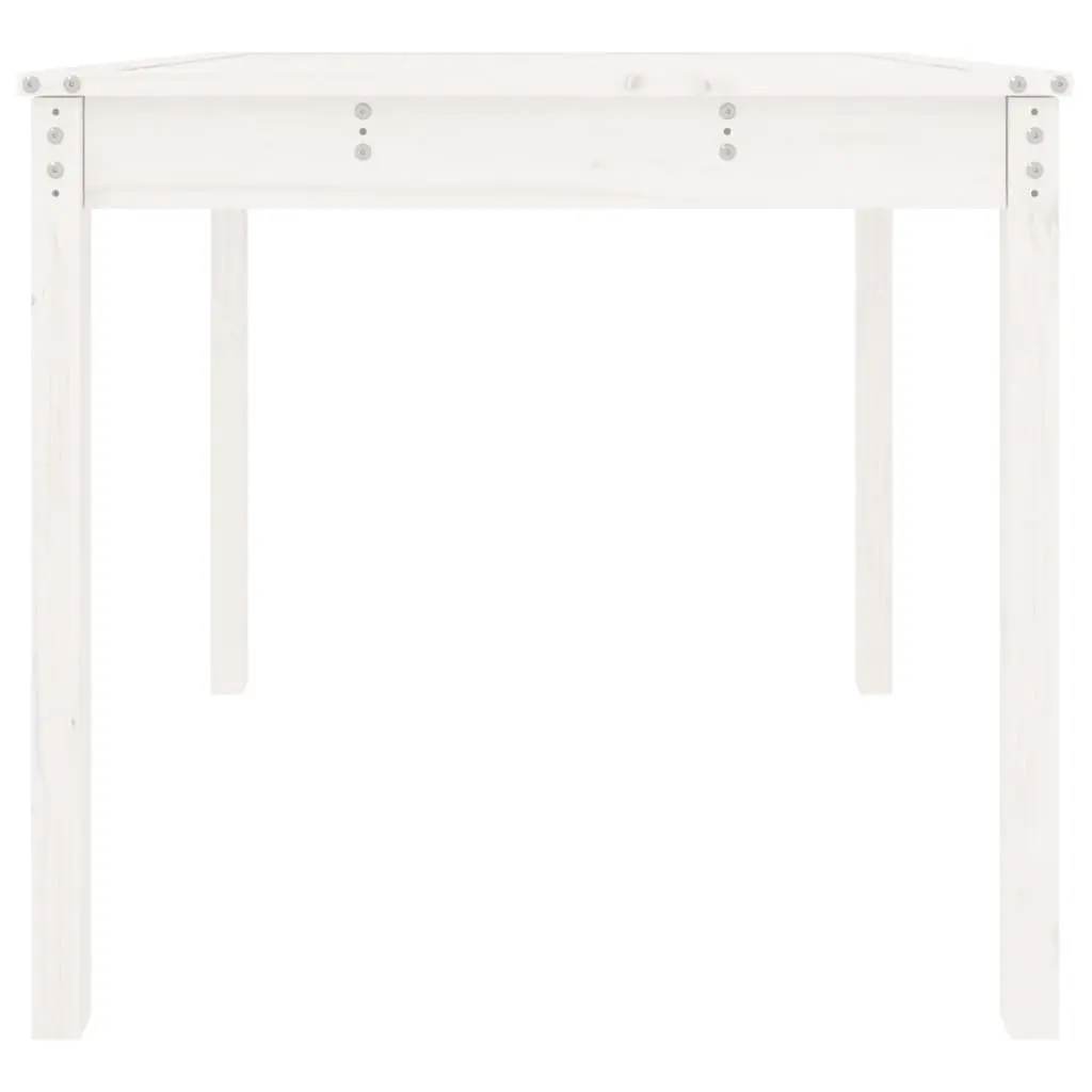 Garden Table White Solid Wood Pine 82.5x82.5x76 cm Outdoor Patio Furniture