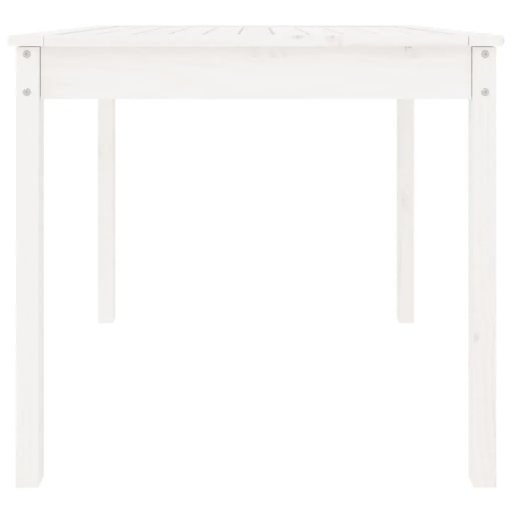 Garden Table White Solid Wood Pine 82.5x82.5x76 cm Outdoor Patio Furniture