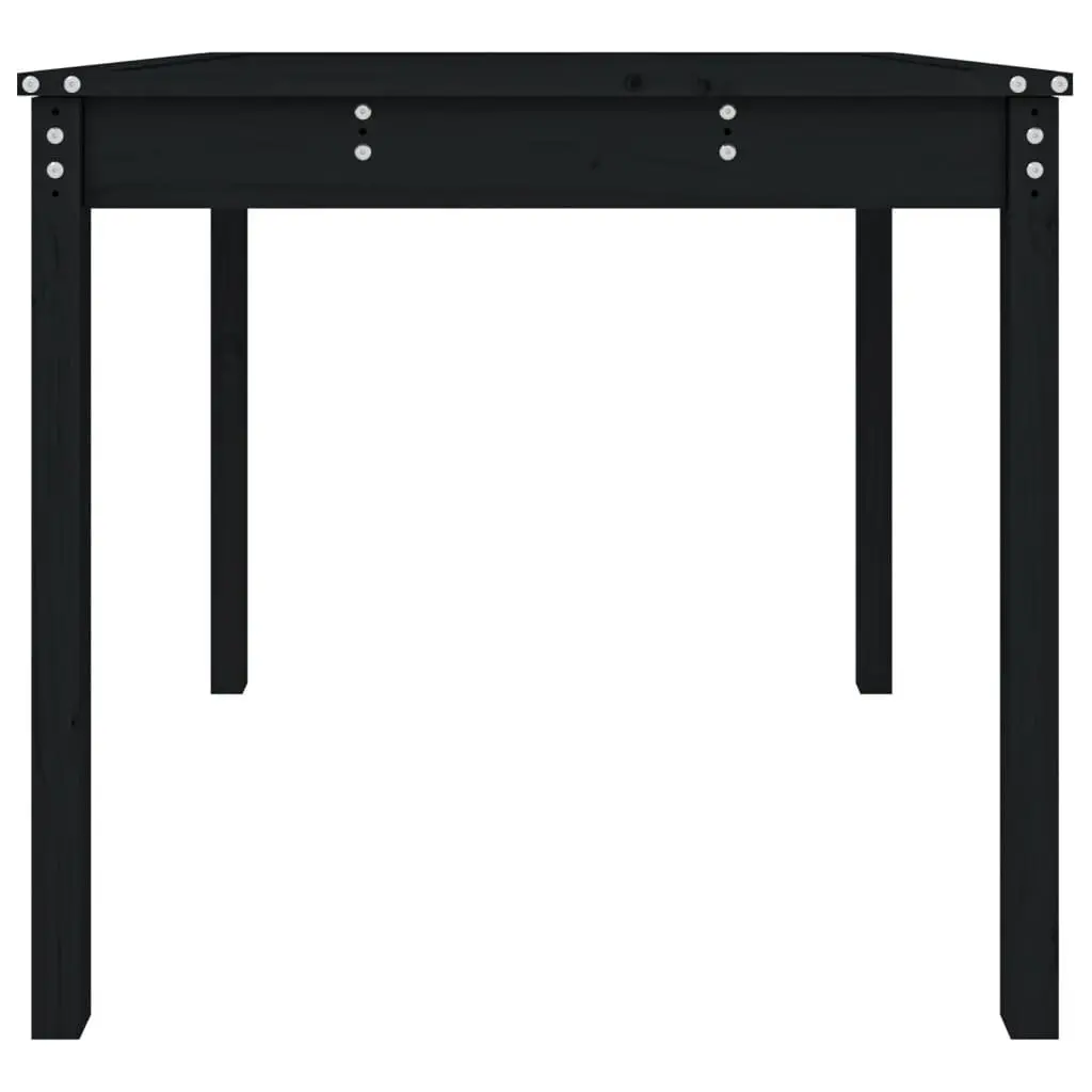 Garden Table Black Solid Wood Pine Outdoor 82.5x82.5x76cm