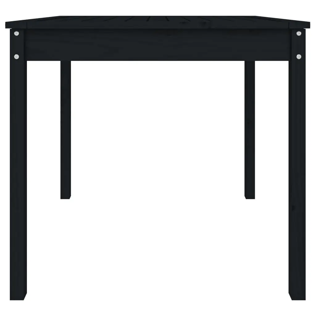 Garden Table Black Solid Wood Pine Outdoor 82.5x82.5x76cm