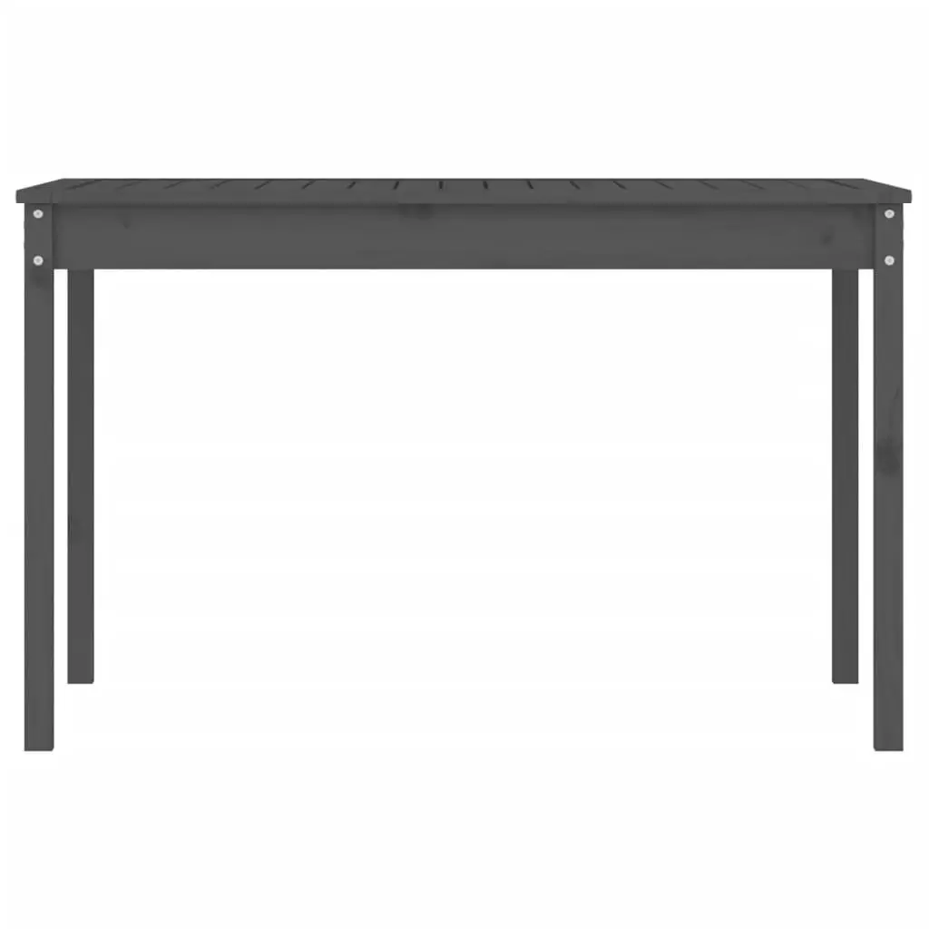 Garden Table Grey Solid Wood Pine Outdoor Patio Dining Desk 121x82.5x76cm