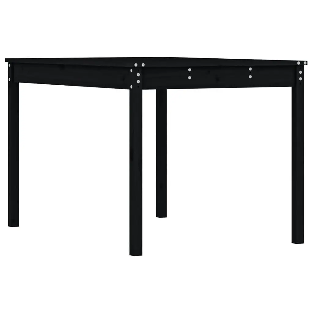Garden Table Black Solid Pine Wood 121x82.5x76cm Outdoor Patio Furniture