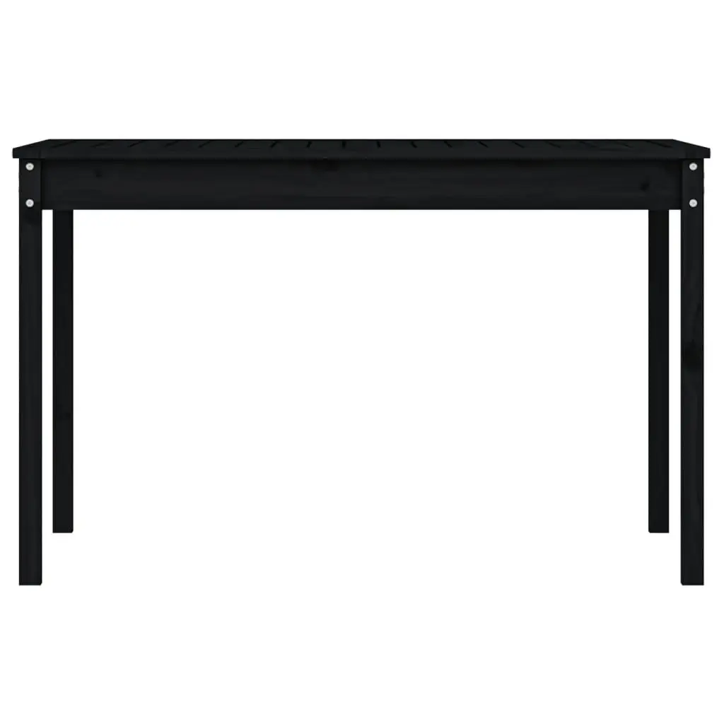 Garden Table Black Solid Pine Wood 121x82.5x76cm Outdoor Patio Furniture