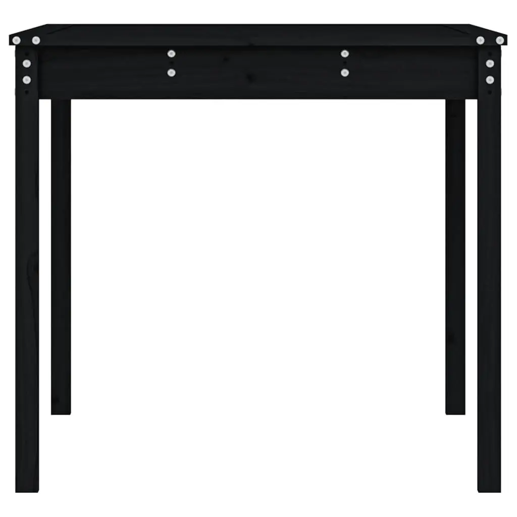 Garden Table Black Solid Pine Wood 121x82.5x76cm Outdoor Patio Furniture