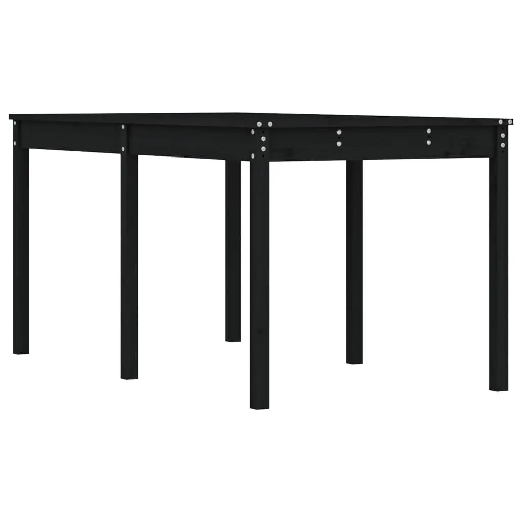Solid Pine Wood Garden Table Black 1595cm x 825cm x 760cm Outdoor Patio Furniture Dining