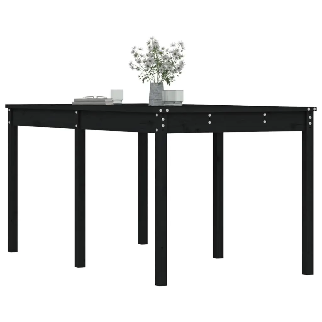 Solid Pine Wood Garden Table Black 1595cm x 825cm x 760cm Outdoor Patio Furniture Dining
