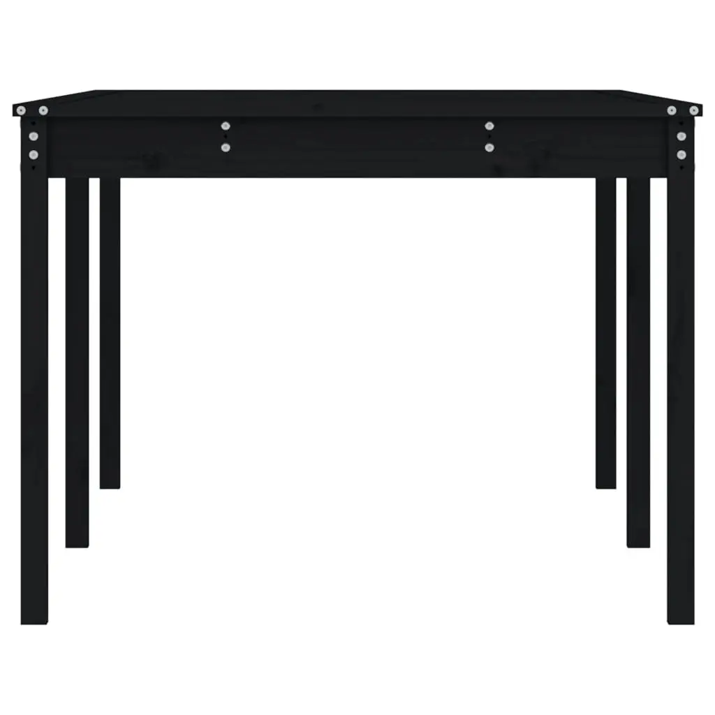 Garden Table Black Solid Pine Wood 203.5x100x76cm Outdoor Patio Furniture