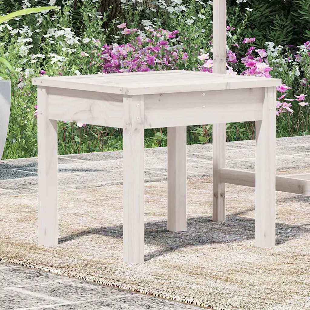 Outdoor Garden Bench White Wooden Seat Patio Furniture Balcony Porch Seating