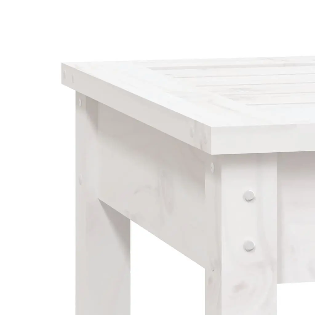 Outdoor Garden Bench White Wooden Seat Patio Furniture Balcony Porch Seating