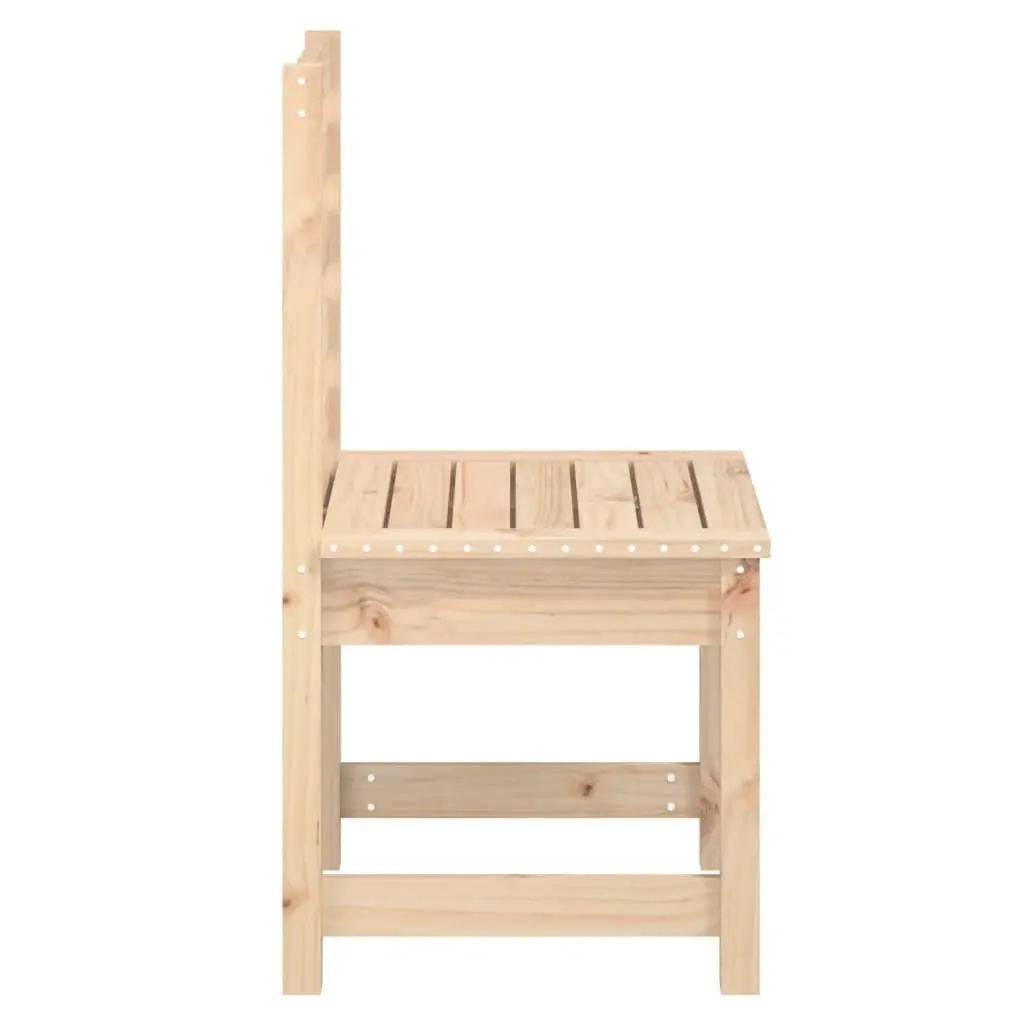 Outdoor Garden Chairs Solid Wood Pine Patio Dining Seating Brown 2 Piece
