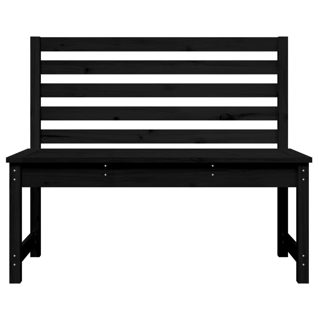 Wooden Garden Bench Black 109cm Backrest Outdoor Patio Seating Furniture