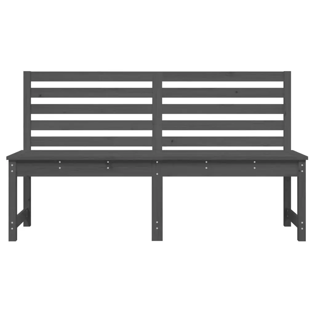 Garden Bench Grey Wooden Backrest 157.5 cm