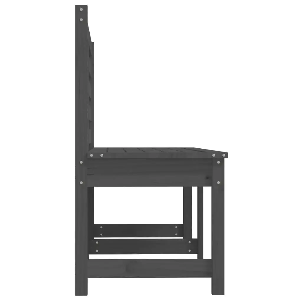 Garden Bench Grey Wooden Backrest 157.5 cm
