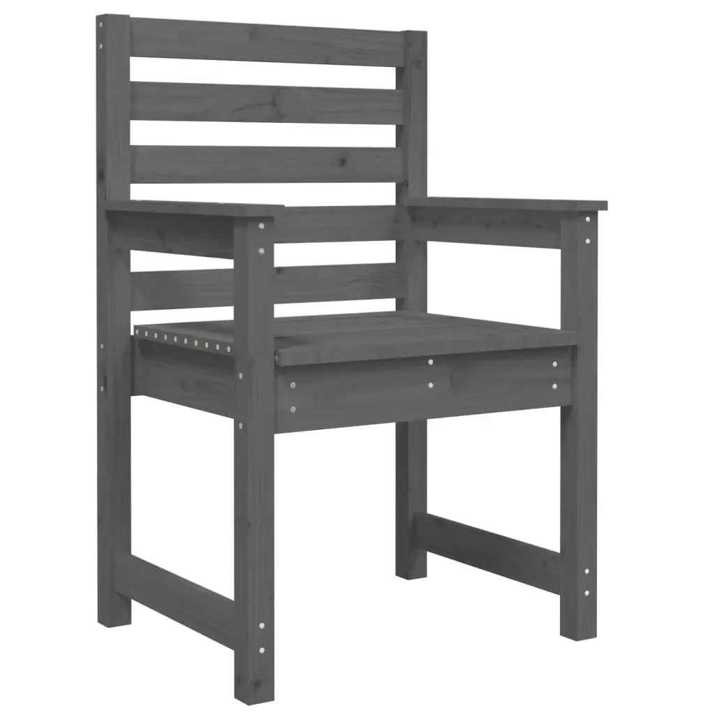 Outdoor Garden Chairs 2pc Grey Solid Wood Pine Patio Seating Dining Relaxing