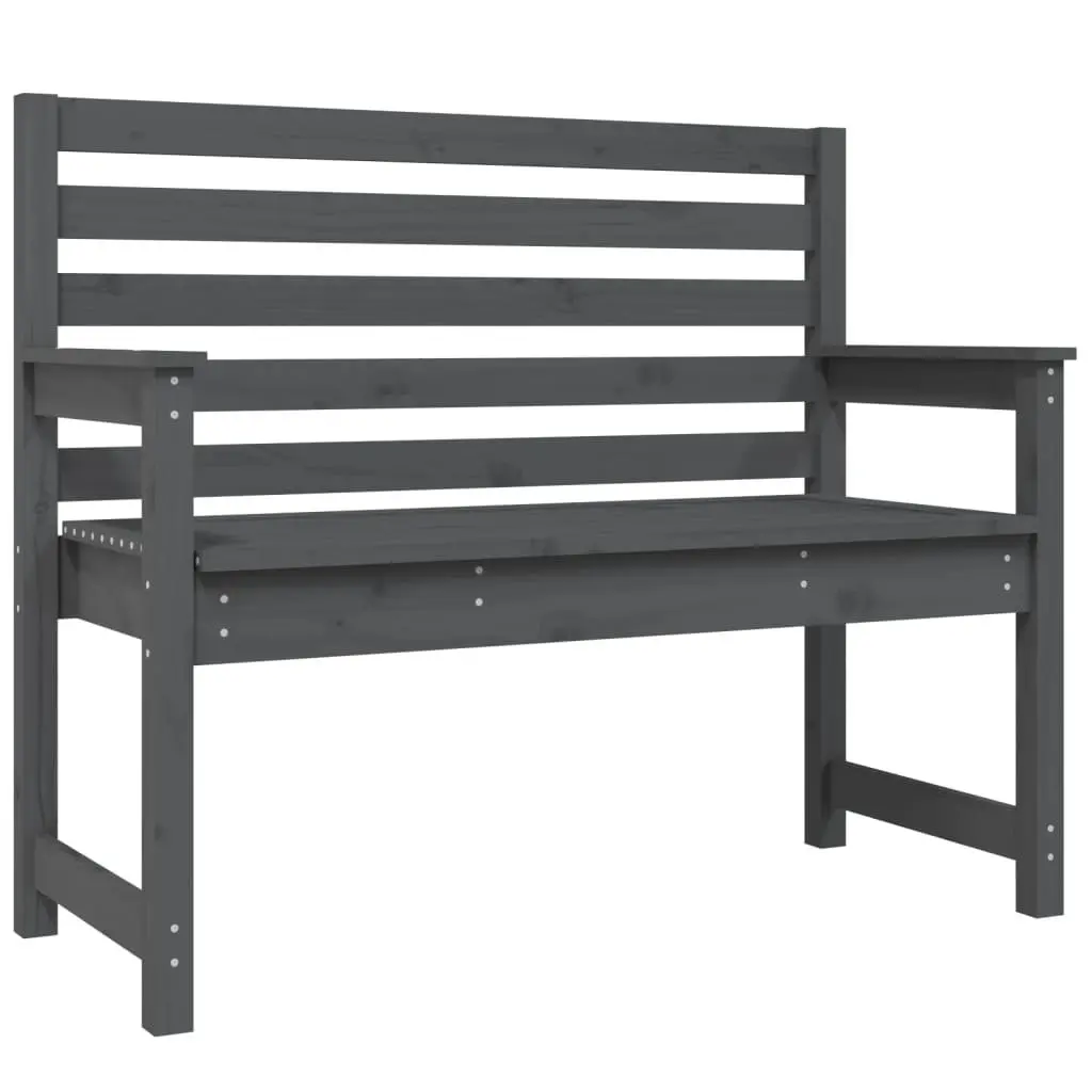 Outdoor Garden Bench Grey Wooden Seating 109 x 48 x 91.5 cm