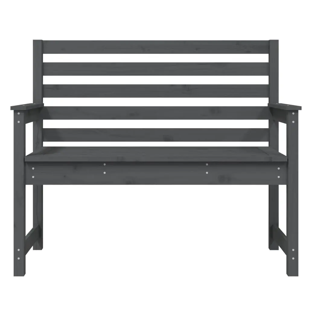 Outdoor Garden Bench Grey Wooden Seating 109 x 48 x 91.5 cm