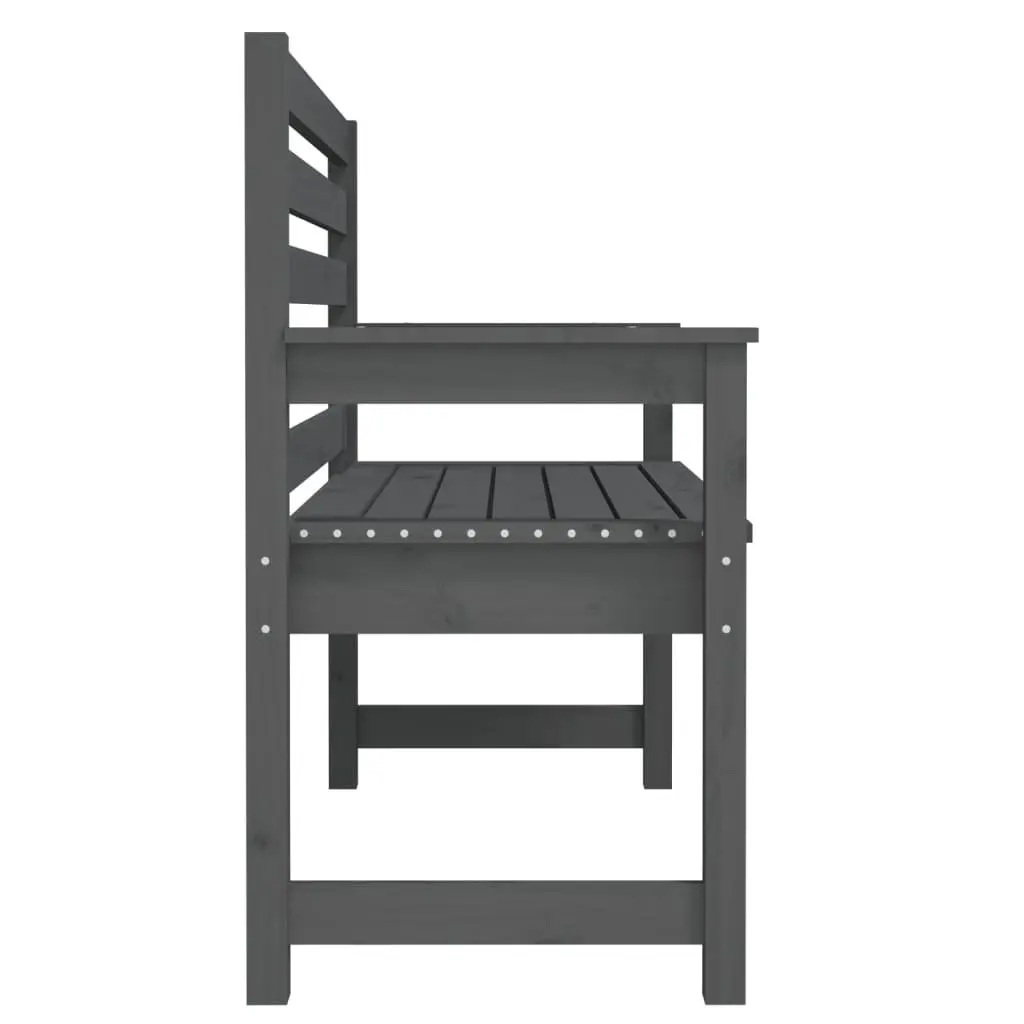 Outdoor Garden Bench Grey Wooden Seating 109 x 48 x 91.5 cm