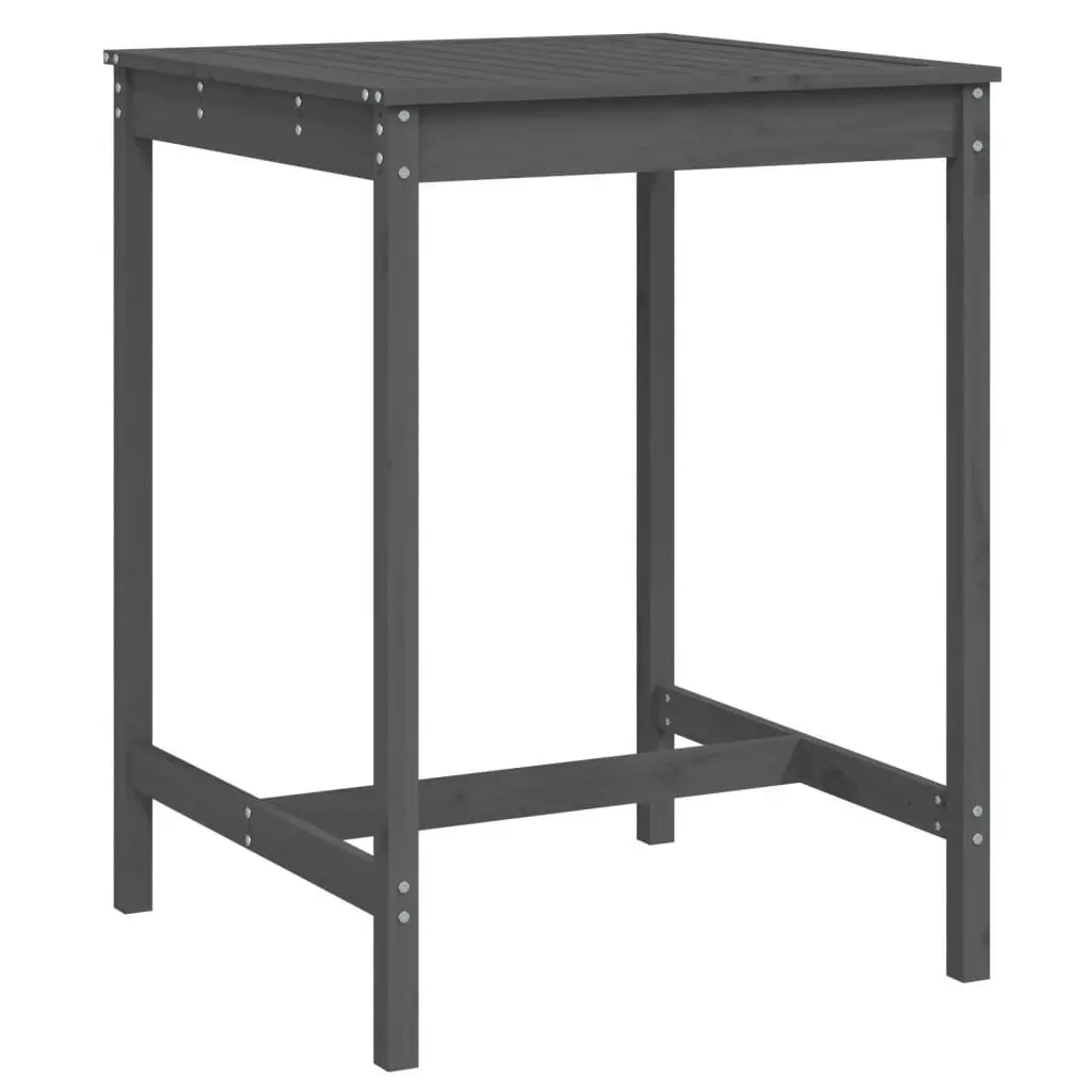 Garden Table Grey Solid Wood 82.5x82.5x110 cm Outdoor Patio Furniture
