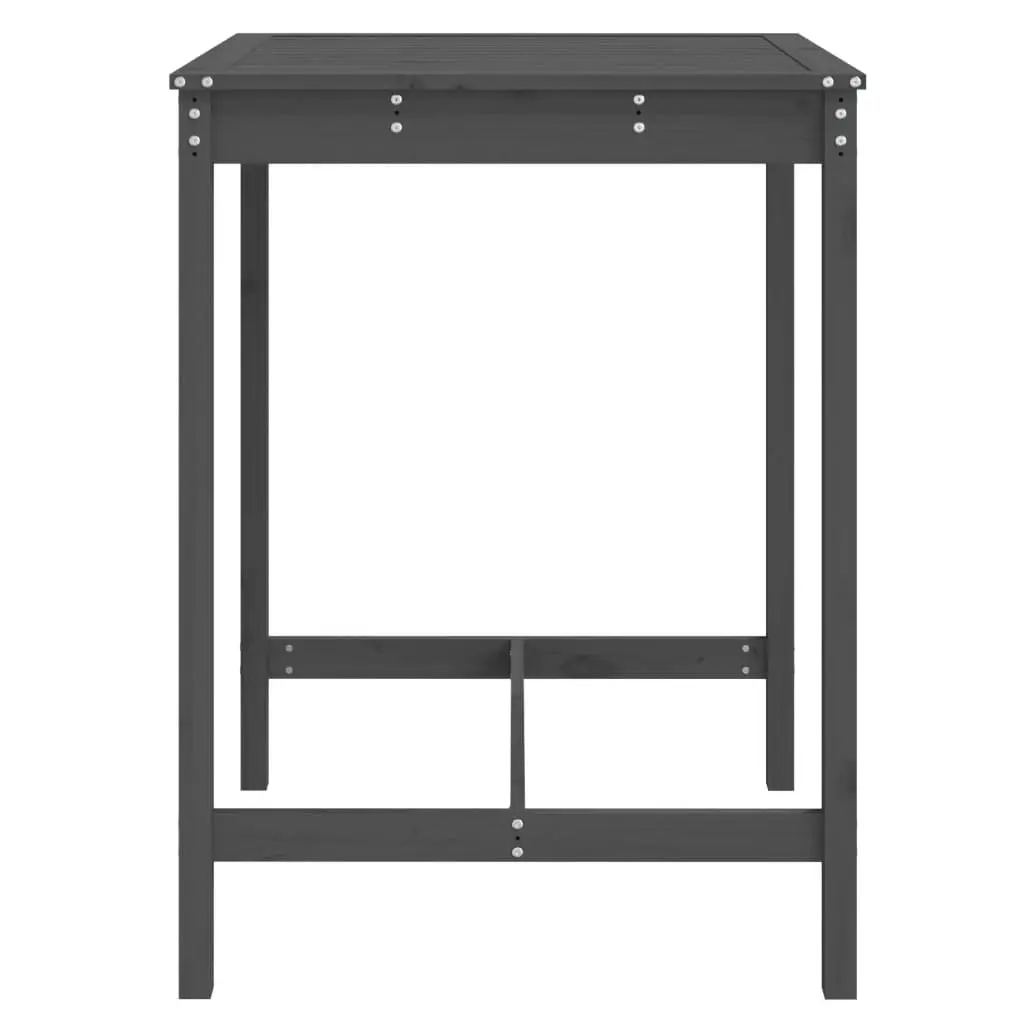 Garden Table Grey Solid Wood 82.5x82.5x110 cm Outdoor Patio Furniture