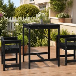 Friendly Black Pine Garden Table for Your Outdoor Space