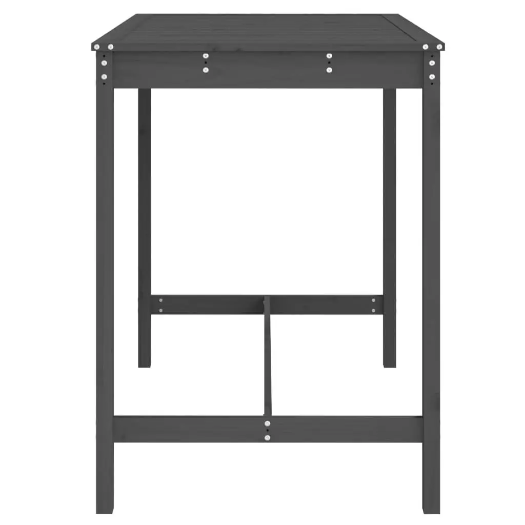 Garden Table Solid Pine Wood Outdoor Patio Furniture Grey 121x82.5x110 cm
