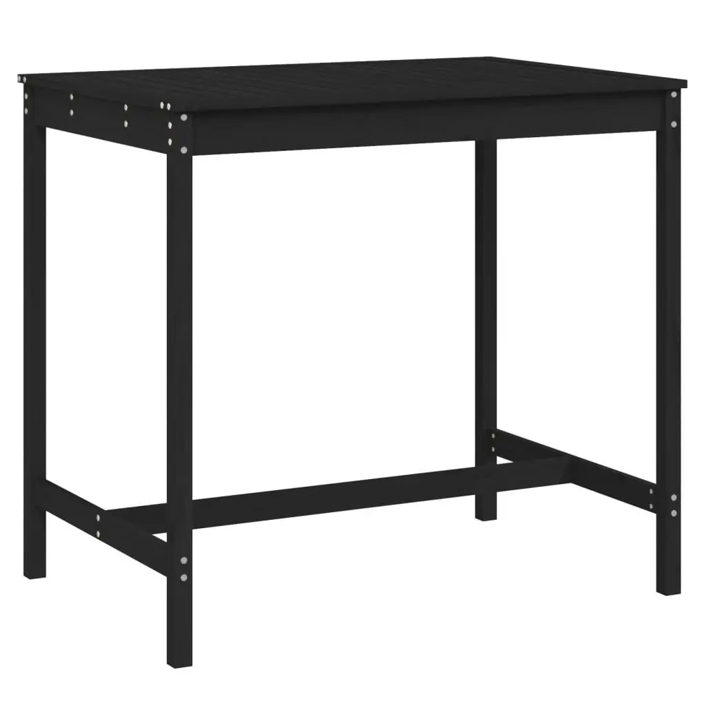 Garden Table Solid Wood Pine Black 121x82.5x110cm