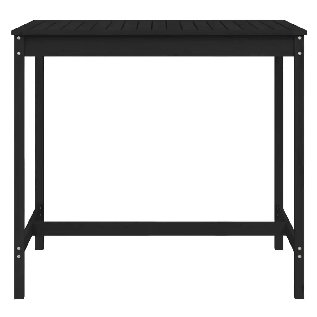 Garden Table Solid Wood Pine Black 121x82.5x110cm