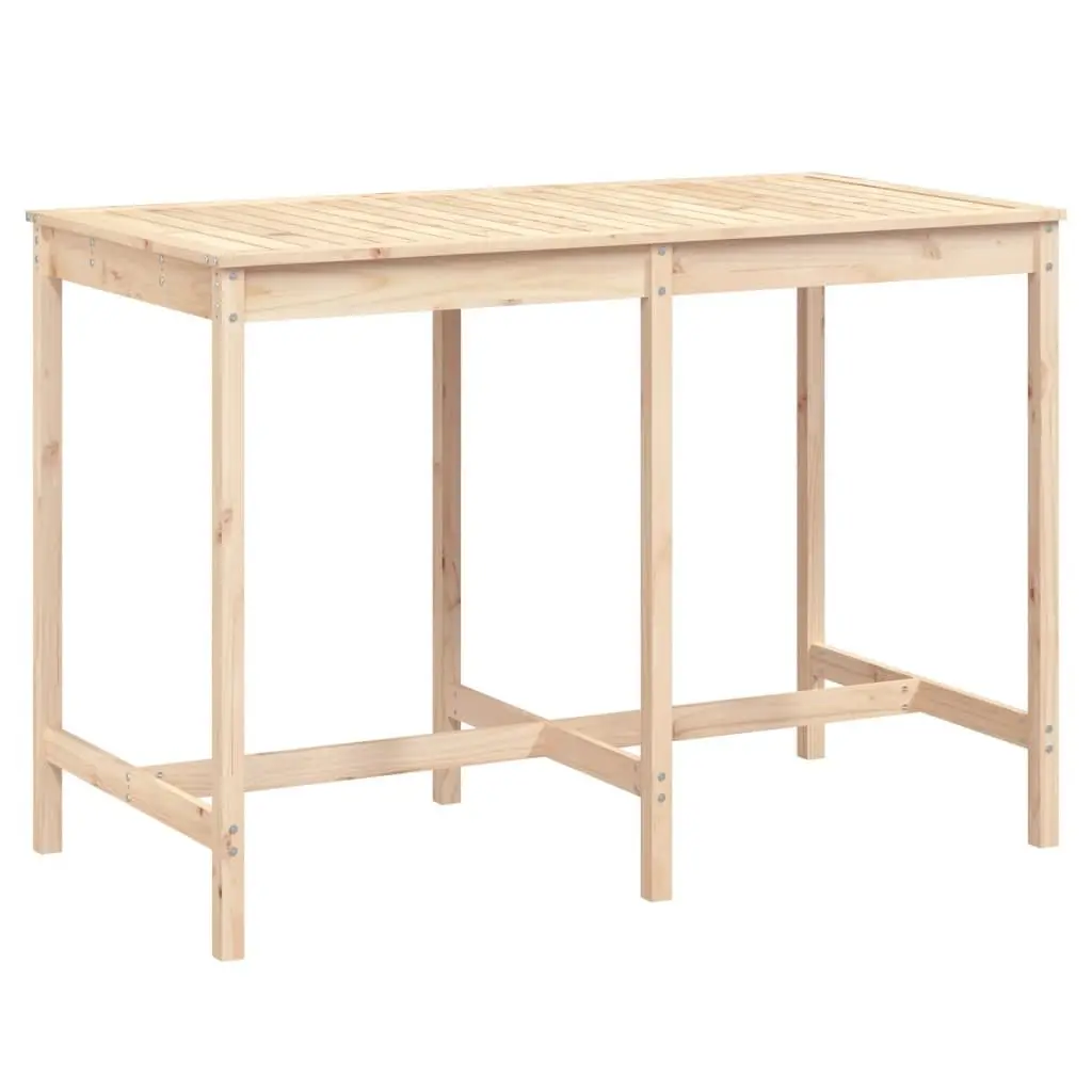 Solid Pine Wood Garden Table Brown 159.5x82.5x110cm Rustic Outdoor Furniture