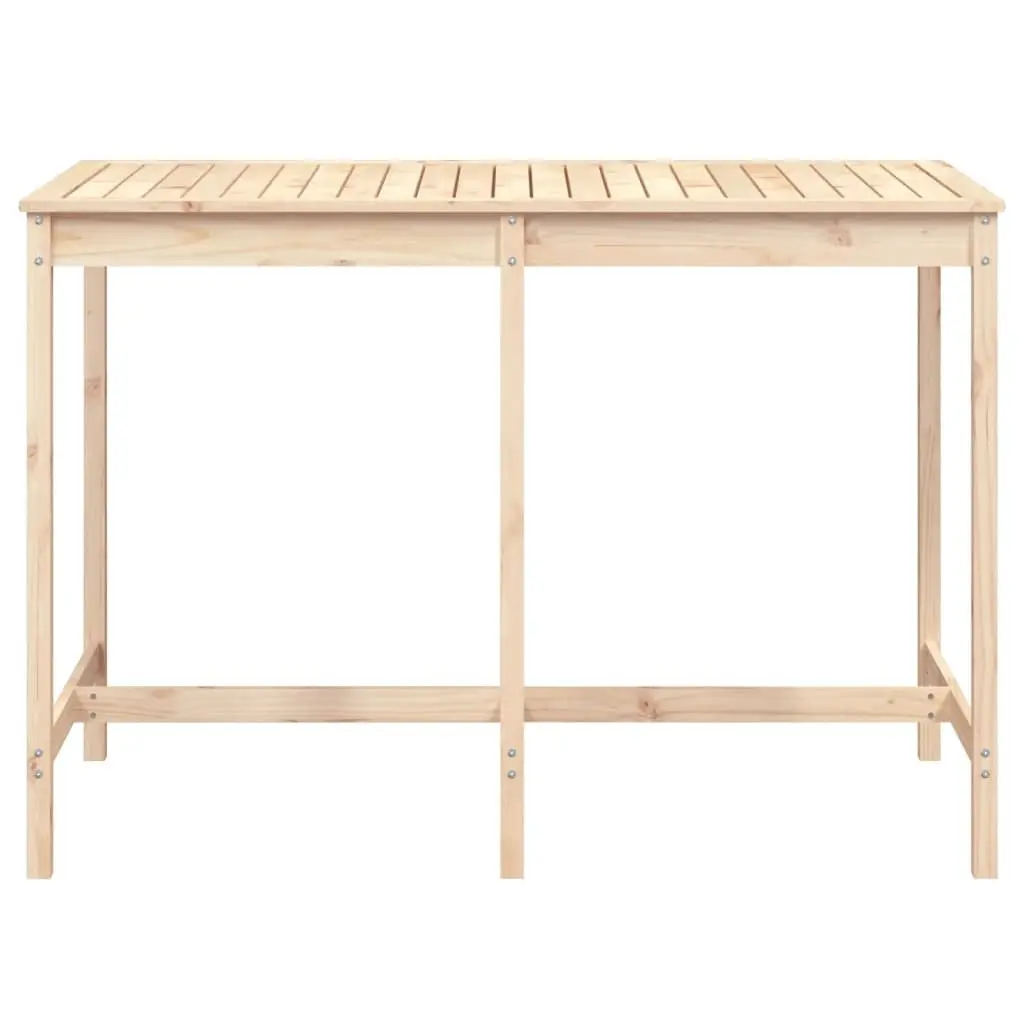 Solid Pine Wood Garden Table Brown 159.5x82.5x110cm Rustic Outdoor Furniture